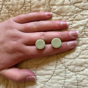 Chic Pastel Green Circle Earrings